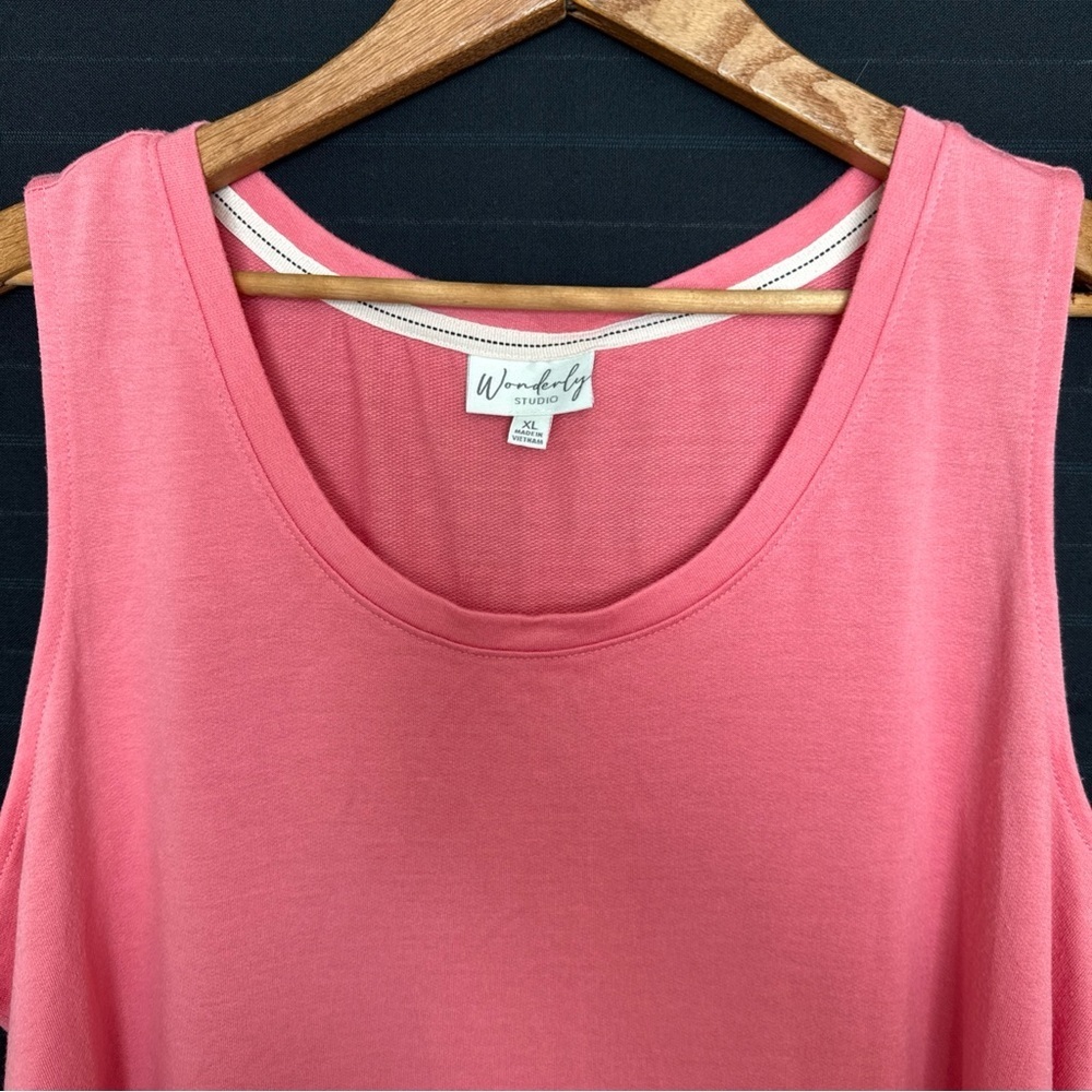 Wonderly Studio Coral Pink Sleeveless Night Gown Pajama Polyester Stretch Sz. XL - Picture 5 of 9
